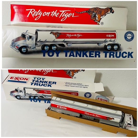 Vintage 1993 Exxon "Rely on the Tiger" Toy Tanker Truck w/Original Box - Picture 1 of 5
